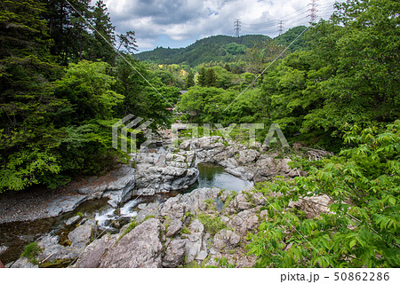 秋川渓谷の新緑　石舟橋から 50862286