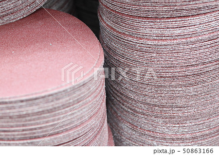 the Stack of sand paper disk ; 50863166