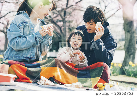 桜 春 親子 お花見 桜 春 親子 お花見 50863752