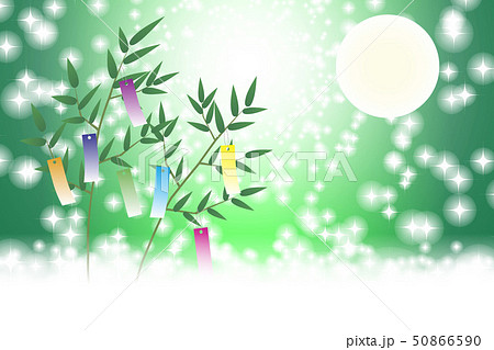 和風素材 七夕祭り 伝統 短冊 竹飾り 夏 天の川 星空 キラキラ 七月