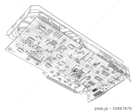 Gpu Card Outline. Vector Gpu Card Outline. Vector 50867670