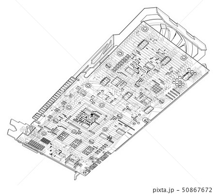 Gpu Card Outline. Vector 50867672