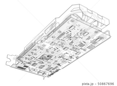 Gpu Card Outline. Vector 50867696