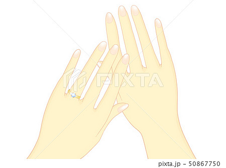 薬指にダイヤの指輪 女性 ゴールド 50867750