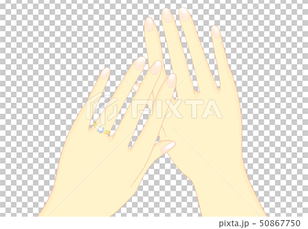 薬指にダイヤの指輪 女性 ゴールド 50867750