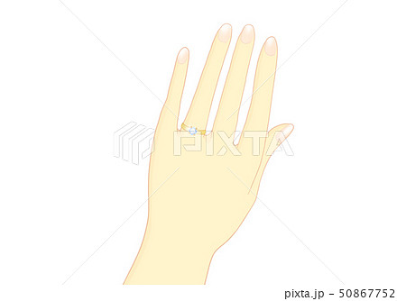 薬指にダイヤの指輪 女性 ゴールド 50867752