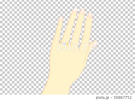 薬指にダイヤの指輪 女性 ゴールド 50867752