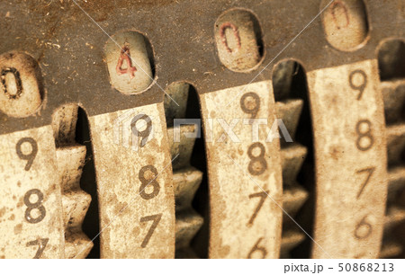 Vintage manual adding machine isolated - 400 Vintage manual adding machine isolated - 400 50868213