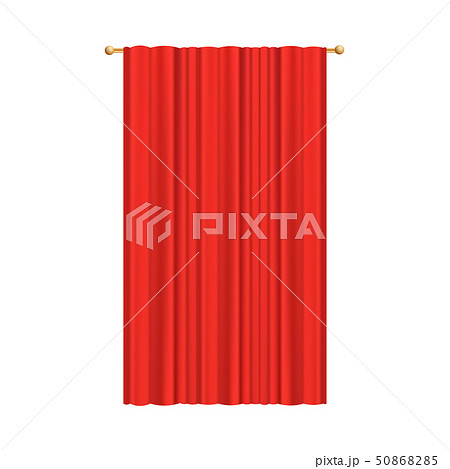 Stage theater or movie lateral curtain red vector illustration isolated on white. 50868285
