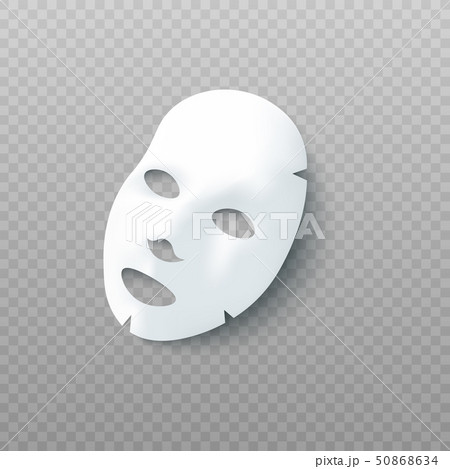 White sheet facial cosmetic mask vector isolated on transparent background. 50868634
