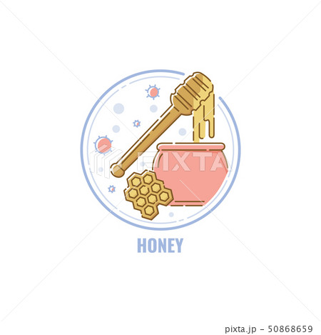 Honey allergen containing products warning label vector isolated on background. 50868659
