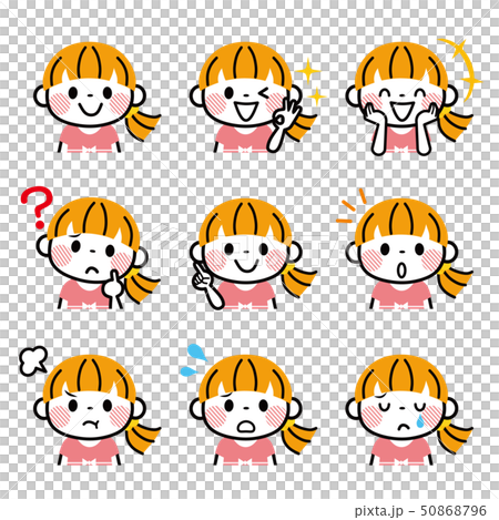 Girl facial expression set 50868796