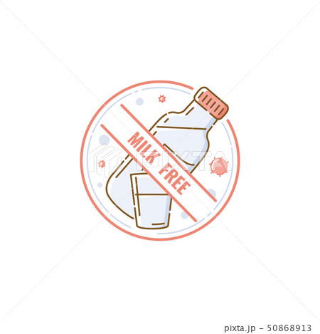Milk and lactose free product icon concept with bottle. 50868913