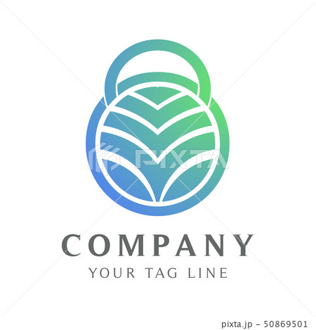 padlock logo abstract leaf object 50869501