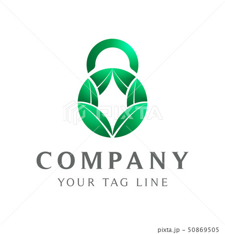 padlock logo abstract leaf object 50869505