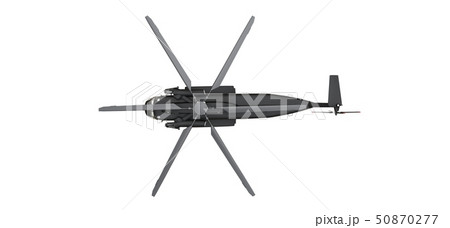 Military transport or rescue helicopter on white background. 3d illustration. 50870277