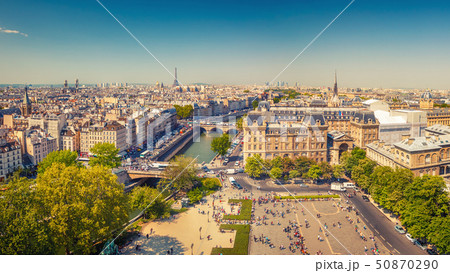 Aerial view of Paris 50870290