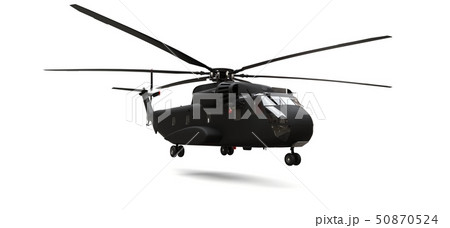 Military transport or rescue helicopter on white background. 3d illustration. 50870524