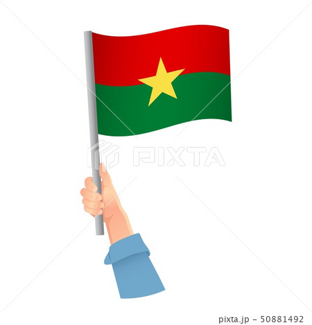Burkina Faso flag in hand icon 50881492