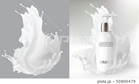 Milk cosmetics realistic vector blurred background 50900479