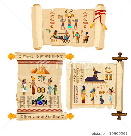 Ancient Egypt papyrus scroll cartoon vector 50900591