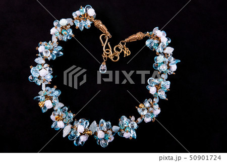 A necklace sapfirinovy with a beautiful fastener A necklace sapfirinovy with a beautiful fastener 50901724