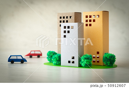 ビル　高層マンション　不動産　ペーパークラフト 50912607