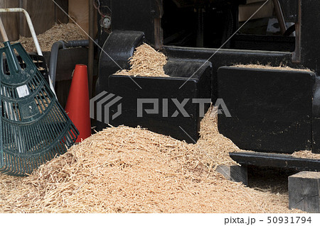 Wood chippings in sawmill detail 50931794