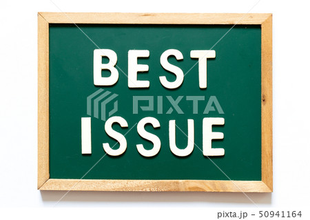 Green blackboard with word best issue 50941164