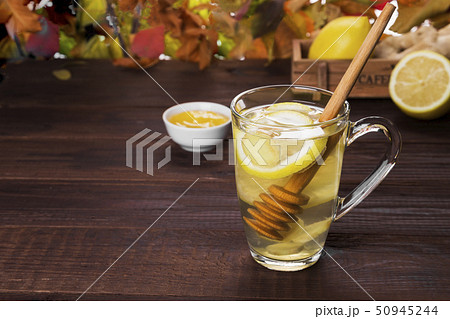 Autumn hot tea warming drink with ginger, honey Autumn hot tea warming drink with ginger, honey 50945244
