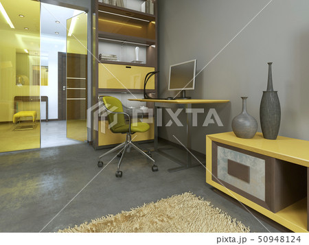 Workspace with table in modern living room. 50948124