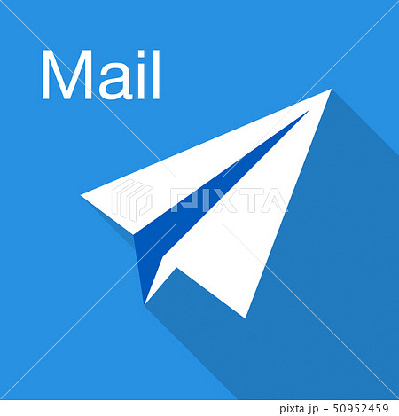 かわいいメールアイコンのイラスト素材紙飛行機のイラスト素材