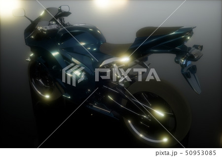 moto sport bike in dark studio with bright lights moto sport bike in dark studio with bright lights 50953085