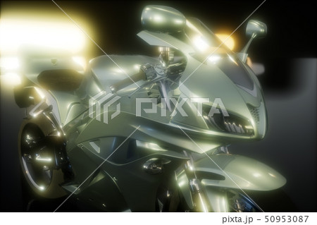 moto sport bike in dark studio with bright lights moto sport bike in dark studio with bright lights 50953087