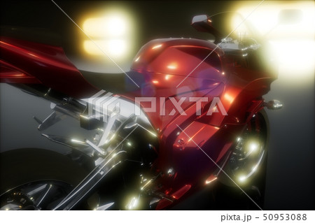 moto sport bike in dark studio with bright lights 50953088