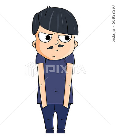 Cute cartoon young man with jealous emotions....のイラスト素材 [50953597] - PIXTA