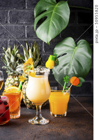 Set of different summer cocktails 50955820