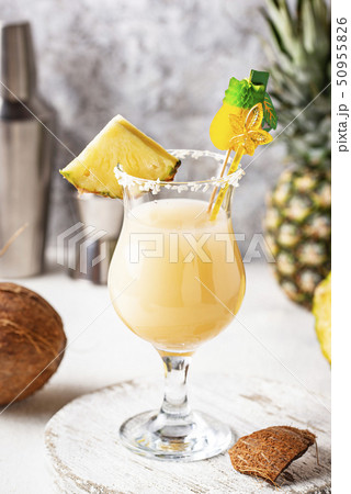Pina colada. Traditional Caribbean cocktail 50955826
