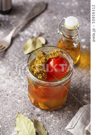 Homemade pickled tomato with spices 50956312