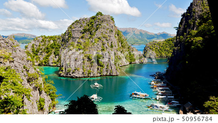 view from a cliff of the brautiful paradise bay 50956784