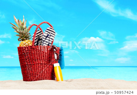 Red beach bag 50957424