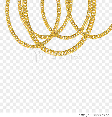 Gold chain isolated. Vector necklace 50957572