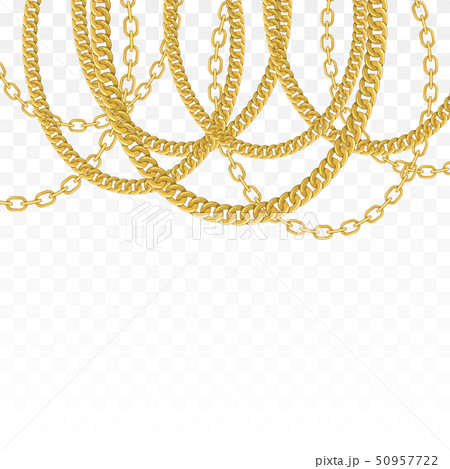Gold chain isolated. Vector necklace 50957722
