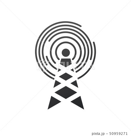 Cell Phone Tower with circle waves, electric tower Cell Phone Tower with circle waves, electric tower 50959271