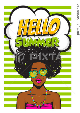 summer time girl pop art banner vector summer time girl pop art banner vector 50960742