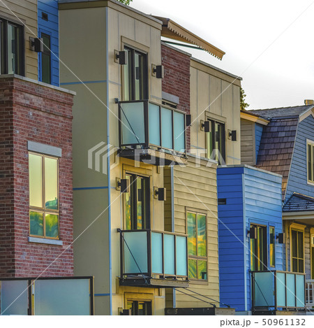 Vertical condos and balconies Park City square 50961132