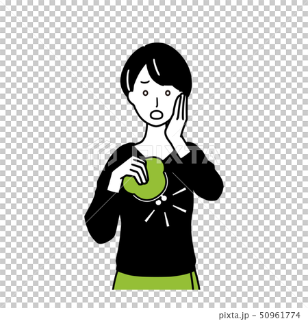 お金が足りない女性のイラスト素材