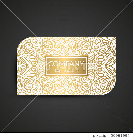 White and gold vintage business card. White and gold vintage business card. 50961994