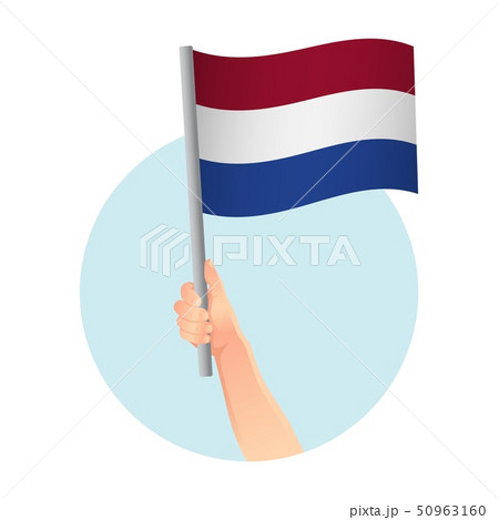 netherlands flag in hand icon 50963160