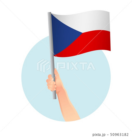 Czech Republic flag in hand icon